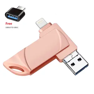 4-In-1 USB Drive for iPhone iPad Android Phone PC, thumb drive1tb/512gb/256GB/128GB High Capacity Portable Storage Device, Resolve the issue of insufficient travel phone capacity, memory stick High speed transmission, Otg Flash Drive