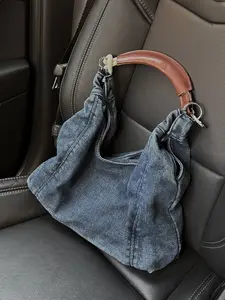 Fashion Denim Blue Tote Bag for Women, New Small Unique Design, Casual Commuter Underarm Bag, Chic Shoulder Bag, Hand Shoulder Bag, Casual Crossbody Bag