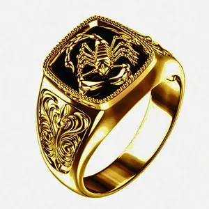 A nugget ring for men, clear scorpion design creates a dynamic personality suitable for European and American style