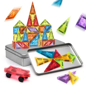 50pcs Mini Magnetic Building Blocks Travel Set with Storage Box, Perfect Gift for Boys and Girls, Ideal for Christmas Holidays, Magnetic Building Tiles, Building Block Sets