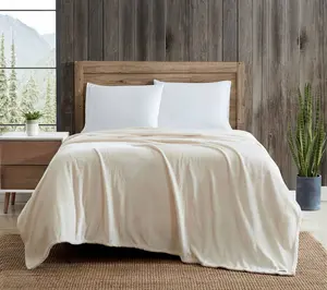 Eddie Bauer Ultra Soft White Flannel Full/Queen Blanket