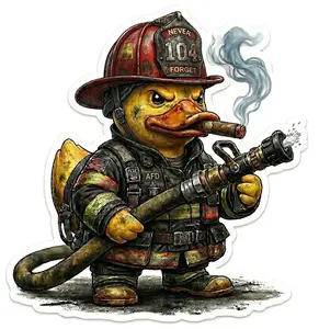 AFD 104 Fire Duck Helmet Window or Helmet Decal