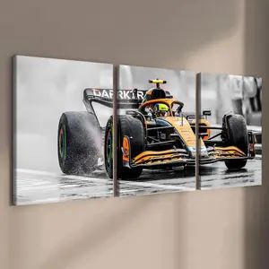 Wooden Framed Canvas Painting, 3 Counts Racing Pattern Wall Art, Modern Wall Decor for Home Living Room Bedroom Office