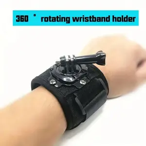 Rotatable action camera wrist strap holder, easy and quick adhesive installation - compatible with GoPro and action cameras, suitable for skiing, skateboarding, cycling, rock climbing, daily use, live streaming, action camera accessories, o