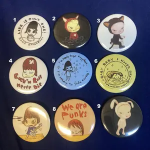 Yoshitomo Nara Pinback Buttons, Memes Pin Buttons, Funny Pins Bringing Back The Cringe, Chaos, And Classic Internet Energy We All Secretly Miss From The Golden Age Of Meme Culture, Meme Funny Buttons