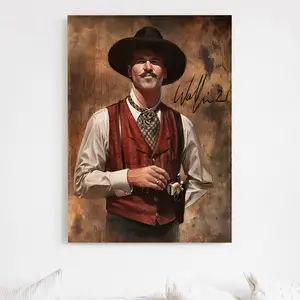 Vintage Tombstone Doc Holliday Val KilmerAutographed No Frame Poster, Western CowboyMovie Wall Art, Bedroom Living Room HomeDecor, Cool Colors. Kitchen Print