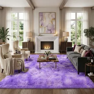 Living Room Carpet, Modern Plush Long Pile Rug, Ultra Soft Fluffy Area Rug Comfortable Non-Slip Carpet, Non-Slip, Foldable And Easy To Store, Suitable For Living Room, Bedroom, Dormitory And Home Decoration