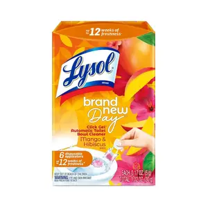 Lysol Click Gel Automatic Toilet Bowl Cleaner, Toilet Gel Stamp, Toilet Freshener, Bathroom Essentials, Refreshing Mango & Hibiscus Scent, 6 Count (Pack of 1)