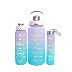 Motivational Water Bottle Set - Large Capacity, BPA-Free, Leak-Proof, Perfect for Sports, Fitness, School & Outdoors