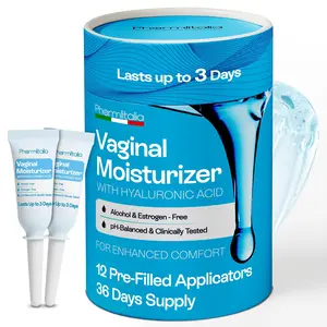 Pharmlitalia Vaginal Moisturizer Gel for Vagina Health, Moisturizer Applicators for Vaginal Dryness Relief and Long Lasting Wetness - Pre and Post Menopausal - 12 Pre Filled Applicators