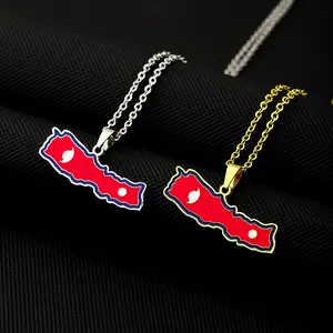 Nepal map necklace unisex couple jewelry ethnic accessories anniversary gift birthday gift