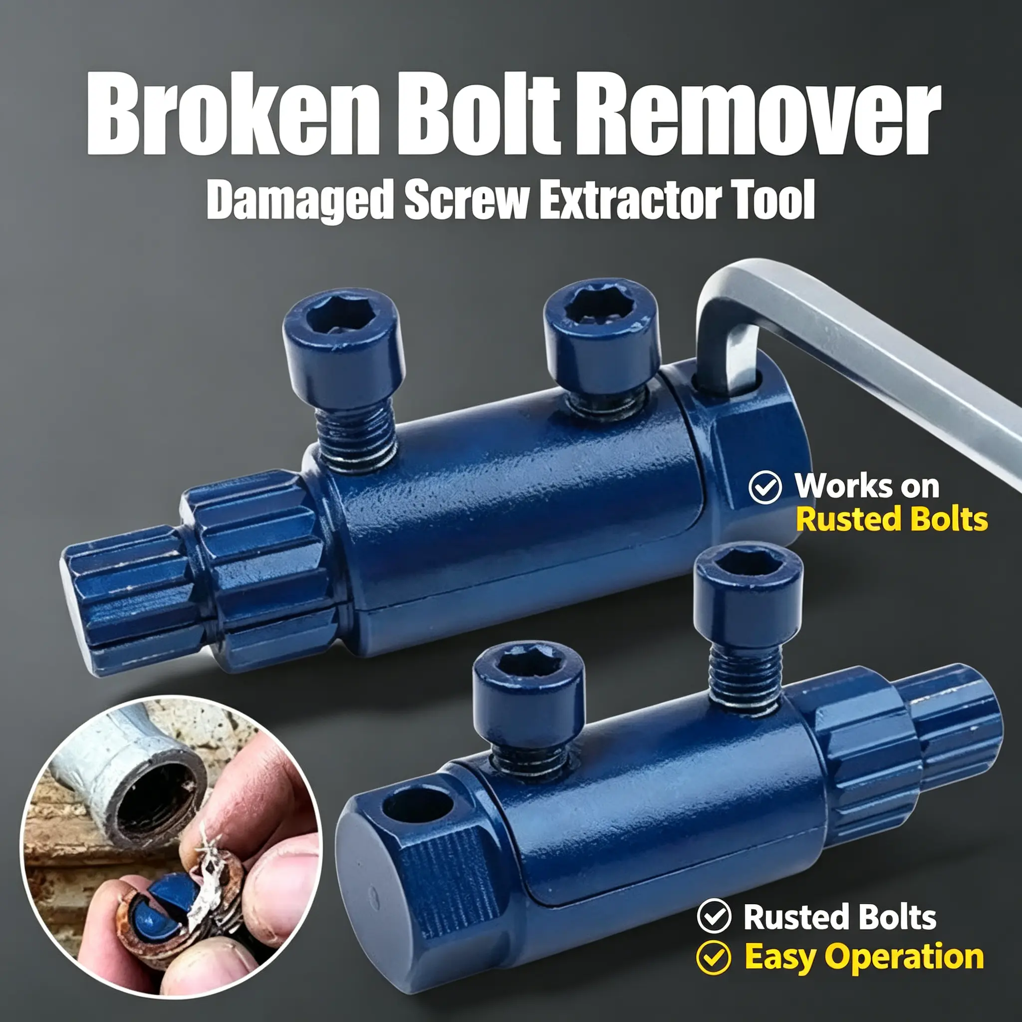 Pipe Thread Extractor Tool Kit – Broken Pipe Removal Tool Set for Damaged Screws, Bolts & Threaded Pipes, Durable Steel Repair Tool with Easy Grip Design, Plumbing Hand Tool for Home Maintenance, DIY Repairs & Professional Use