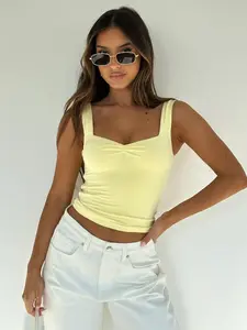 Women's Solid Color Tank Top, Elegant Fashion Casual Sleeveless Top for Daily Outdoor Wear, Women's Top for Summer, Solid Color Vest