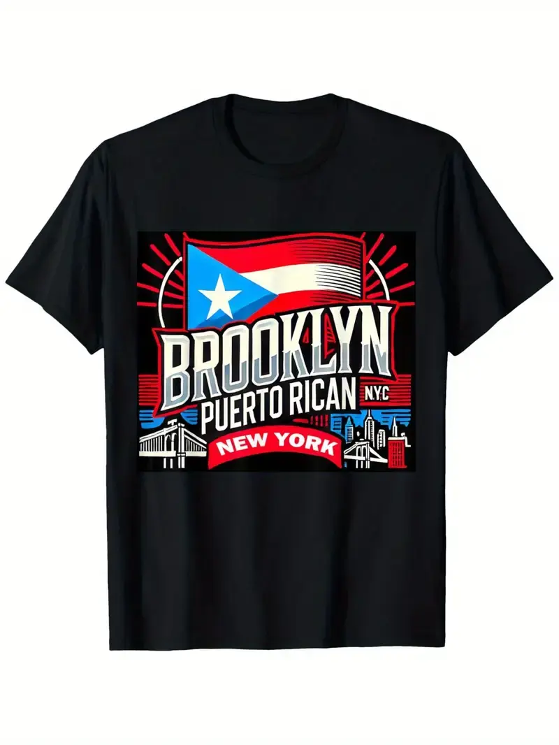 Women's PR BKLYN NYC Graphic T-Shirt, Casual Loose-Fit Short Sleeve Top in 100% Cotton, Comfortable Lightweight Round Neck for Everyday Style