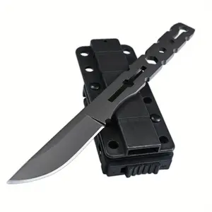 Stainless Steel 440C Hardness Top Quality Camping Fixed Blade Knife, with Kydex Sheath and Pocket Clip for Outdoor Survival Hunting Fishi