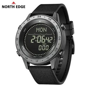 NORTH EDGE Watch for Man Waterproof Digital Watch Field Watch TANK3 New 44MM Outdoor Sports Swimming Metronome Compass Waterproof 50M Rubber Nylon Strap Men Watch