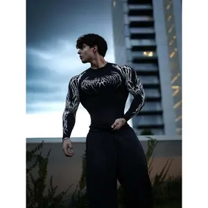 Nightmare Venom Graphic Long Sleeve Compression Shirt | Quick Dry Stretch Workout Top for Men & Women