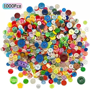 1000pcs Handmade Buttons, Multicolor Resin Round Decorative Buttons, Ideal for Sewing, DIY Crafts, Art & Painting Sets