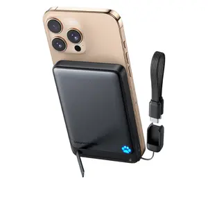 INIU MagFino 10000mAhPortable Charger, Ultra Slim Qi2 Certified 10000mAh 45W Magnetic Power Bank, super fast charge, Metal USB C in&Out Wireless Battery Pack with Foldable Stand, Phone Charger, Only for iPhone 16/15/14/13/12 Series