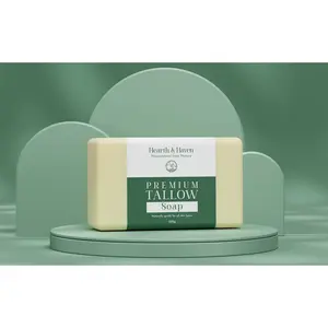 Hearth & Haven Premium Tallow Soap 120g - Artisanal Hand-Cut Bar with Grass-Fed Tallow & Botanicals for Soft Skin