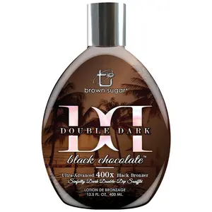 Brown Sugar Double Dark Black Chocolate Tanning Lotion, Ultra-Advanced 400X Black Bronzer with Cocoa, Coconut & Shea Butters, 13.5 Fl Oz