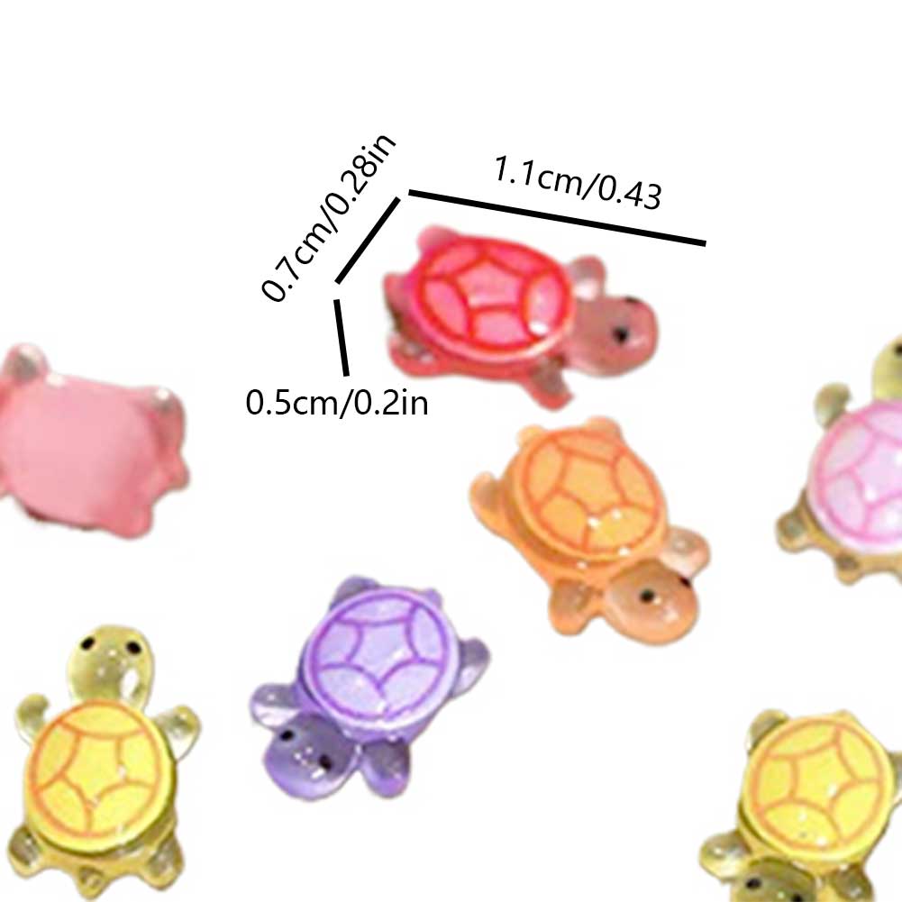 100Pcs Mini Resin Turtles Night Glow Turtle Figurines Realistic Tiny Turtles Acrylic Small Animals Figures for Micro Landscaping
