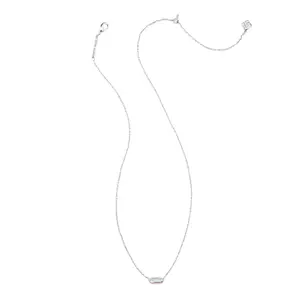 Kendra Scott Emma Rhodium Over Brass Pendant Necklace - Dichroic Glass