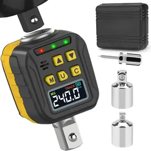 1/2" Drive Digital Torque Adapter, 12.5-250Ft-lb/17-340 Nm, Color LCD Display, Digital Torque Wrench Adapter with ±2% Accuracy, Torque Wrench Calibration Tool for Torque Meter for Auto,Moto