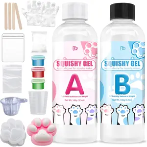 Liquid  for Taba Squishy Kit - 7oz Super Soft  Rubber, Fast Cure All-in-One Kit for  Paw Casting,   Hamster Molding, Decompression , DIY Craft for Enthusiasts