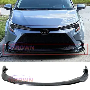 FITS 2020-2026 TOYOTA COROLLA SEDAN LE/XLE GLOSSY BLACK V STYLE FRONT BUMPER LIP SPLITTER