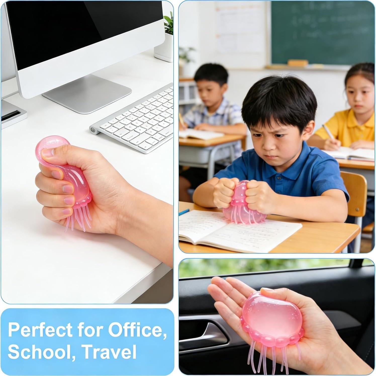 Easter Basket Stuffers for Kids, Jellyfish Slow Rebound Squishies Toys , Super Soft Sensory Fidget Pack, Anxiety Relief Stress Balls for Adults, Classroom Prizes, ADHD Autism Calming Toy