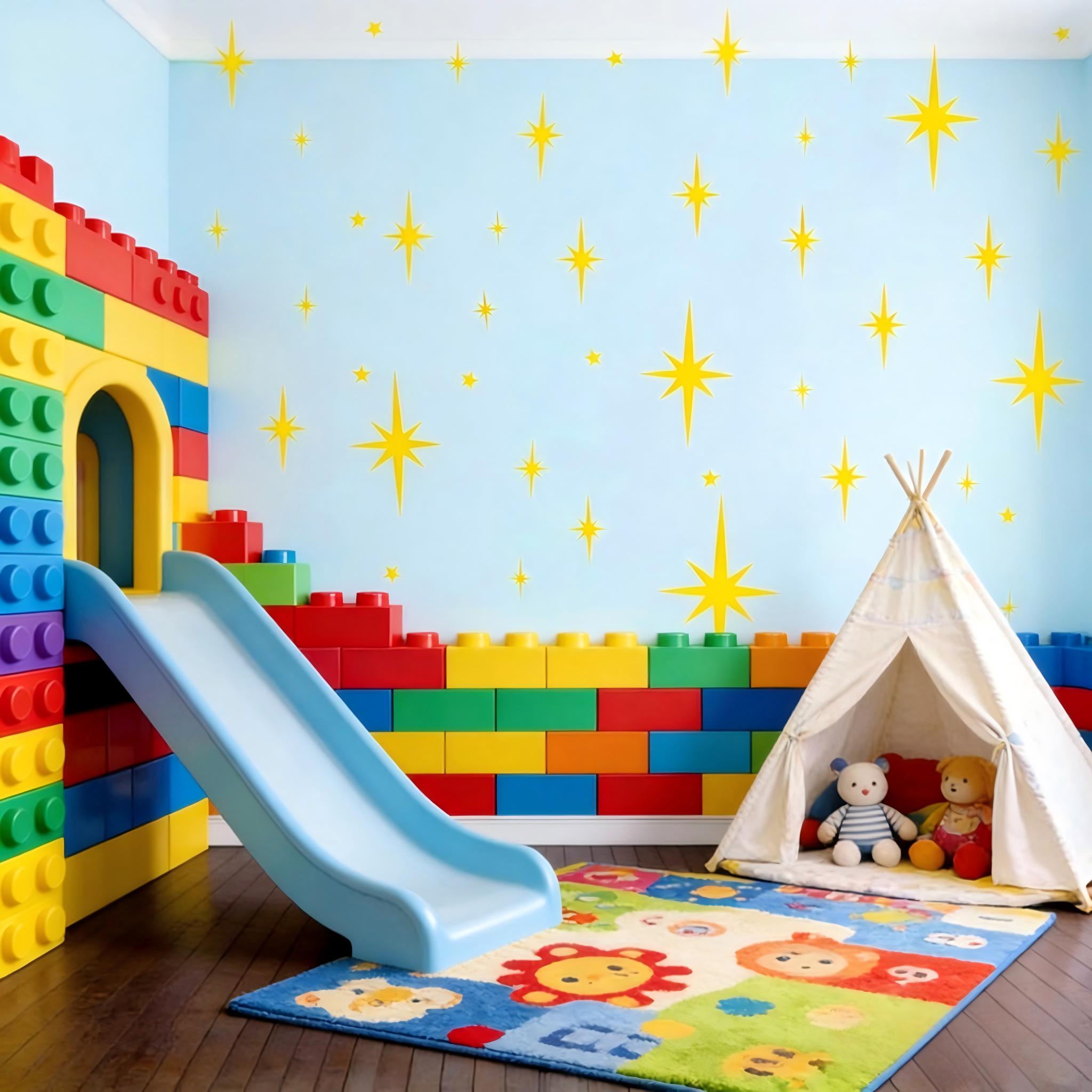 116-Piece Sparkle Star Wall Stickers for Girls Room | 6 Sizes | Easy Stick & Peel Wall Decor