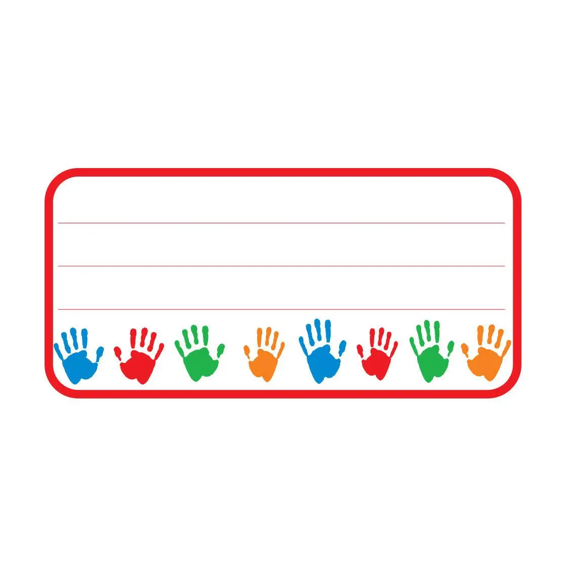 SHAPES ETC. Hands Nametag, 1 5/8" x 3 1/4", Kids Cubby Markers, All Ages Address Labels for Office Identification Supplies