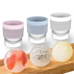 Premium 2.5 Inch Ice Ball Molds – Set of 3/6, Large Slow-Melting Stackable Silicone Ice Tray for Whiskey, Bourbon & Cocktails – Spherical Ice Cube Maker for Home Bar, Party, Juice & Beverages (Gift-Ready)