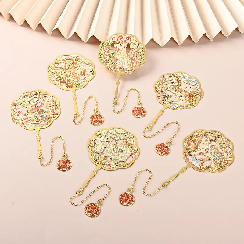 Chinese style metal bookmark
