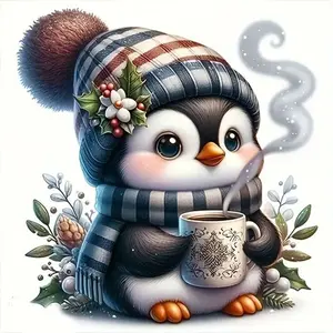 DIY 5D Diamond Painting Kit, Penguin Theme Full Drill Mosaic Art, Home Wall Decor Craft, Perfect Gift for Home Decoration