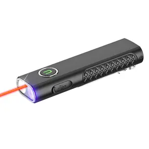 UltraFire S3 EDC Slim Flashlight (White/UV/Red) 1200 Lumens Magnetic Tail USB C Rechargeable Pocket Sized for Outdoor Emergency