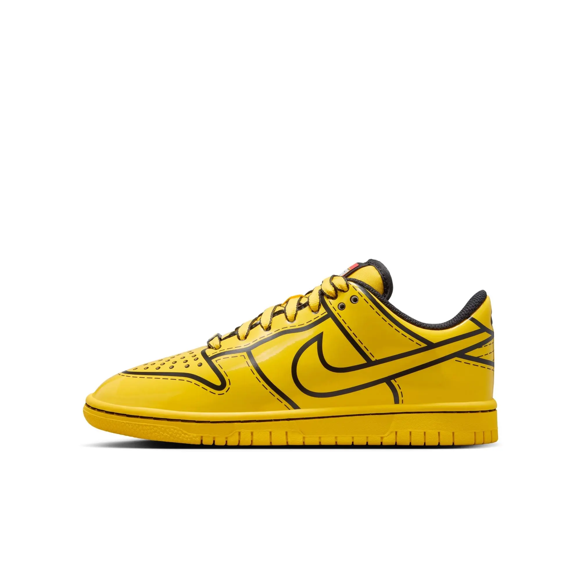 Nike Dunk Low x LEGO® Collection Non-Adult Basketball Shoes - Classic Flat-Court Play Footwear with Laces, Style IF2117-700, Hoopshoes, Minifigure Designs, Athletic, Play-Ready Traction, Stitchwork, Tour Yellow-Black-Rush Red, All Seasons, Cool, Fashionab