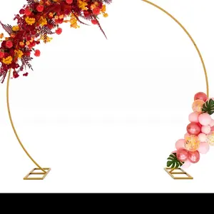 Balloon Arch Stand,Round Backdrop Stand,Golden Circle Wedding Arch Frame for Wedding,Valentine's Day,Birthday,Party,Friends Gathering,Christmas,Garden Decoration…