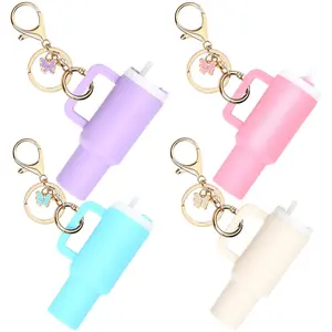 4PCS Mini Tumbler Keychain,Cup Chapstick Holder, For Women’s Purse, Backpack