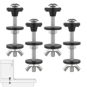 4 Pcs Universal Toilet Tank to Bowl Bolts Kit, Heavy Duty Stainless Steel Toilet Tank Bolts with Stainless and Rubber Washers Gasket for Toilet Mounting and Repair