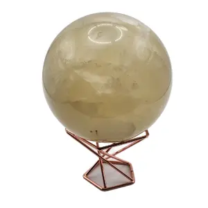 Citrine Heat Treated Genuine Crystal Sphere Medium to Large Sized with Color Variations and Beautiful Color Layers