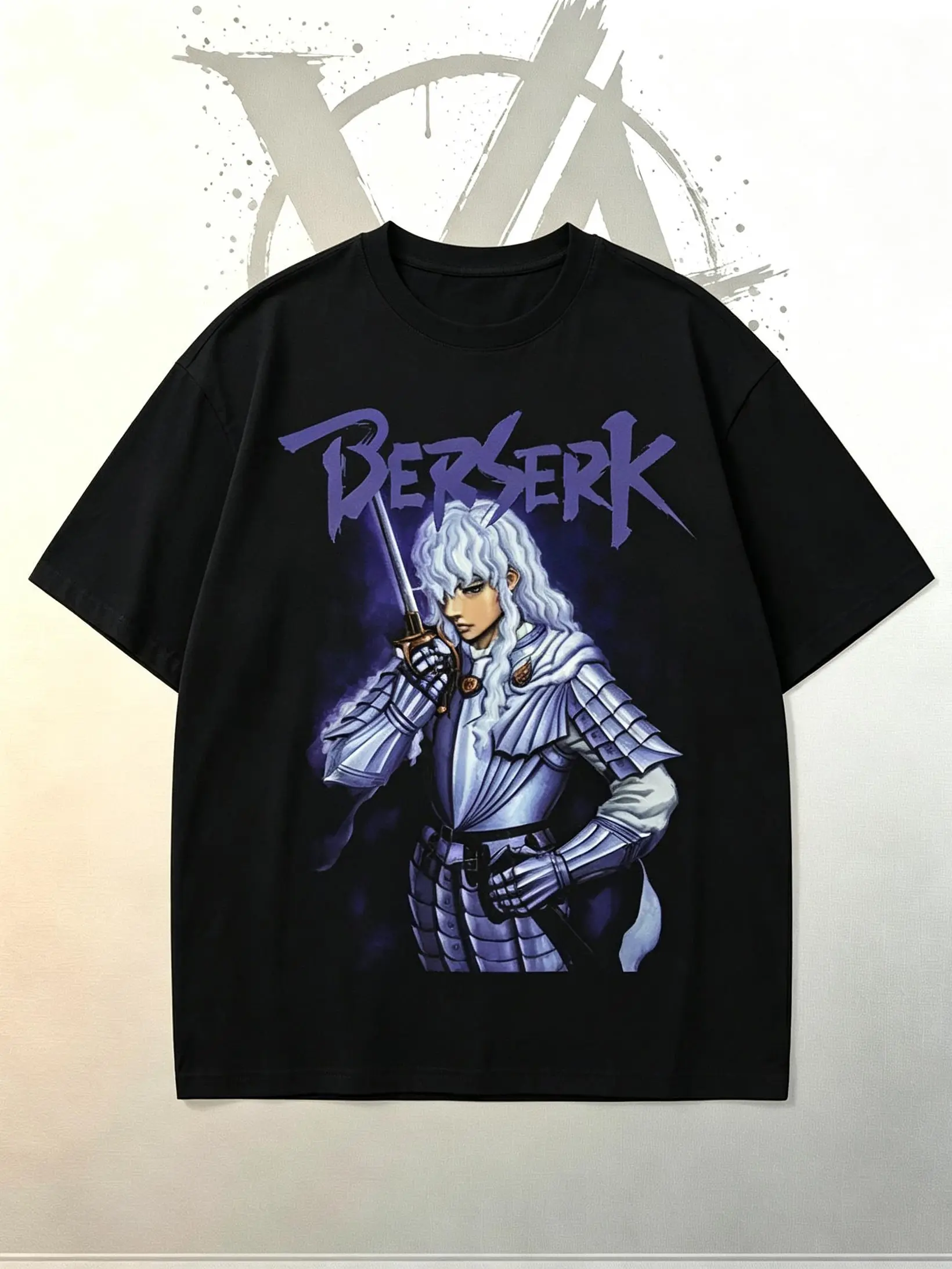 [AVT]Berserk"The Great Ambitionist"Vintage Oversized Tee Anime T-shirt 100% cotton original design Men's Top Streetwear Casual Loose Tshirt,acid gymwear merch,anime fan bleach merchandise,unisex retro anime lover,manga movie,summer black vintage sword gut