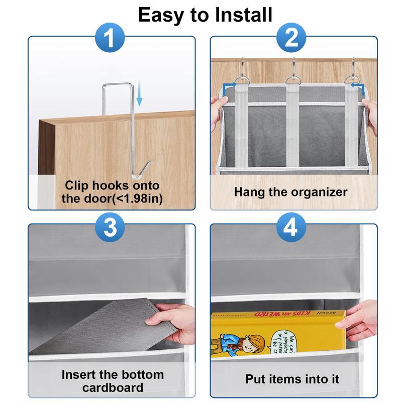 2026 New 20KG Heavy Duty Over-The-Door Hanging Organizer | 5-Tier Storage Box with Clear Mesh & Anti-Tip Design, Space-Saving for Bedroom, Bathroom, Kitchen.
