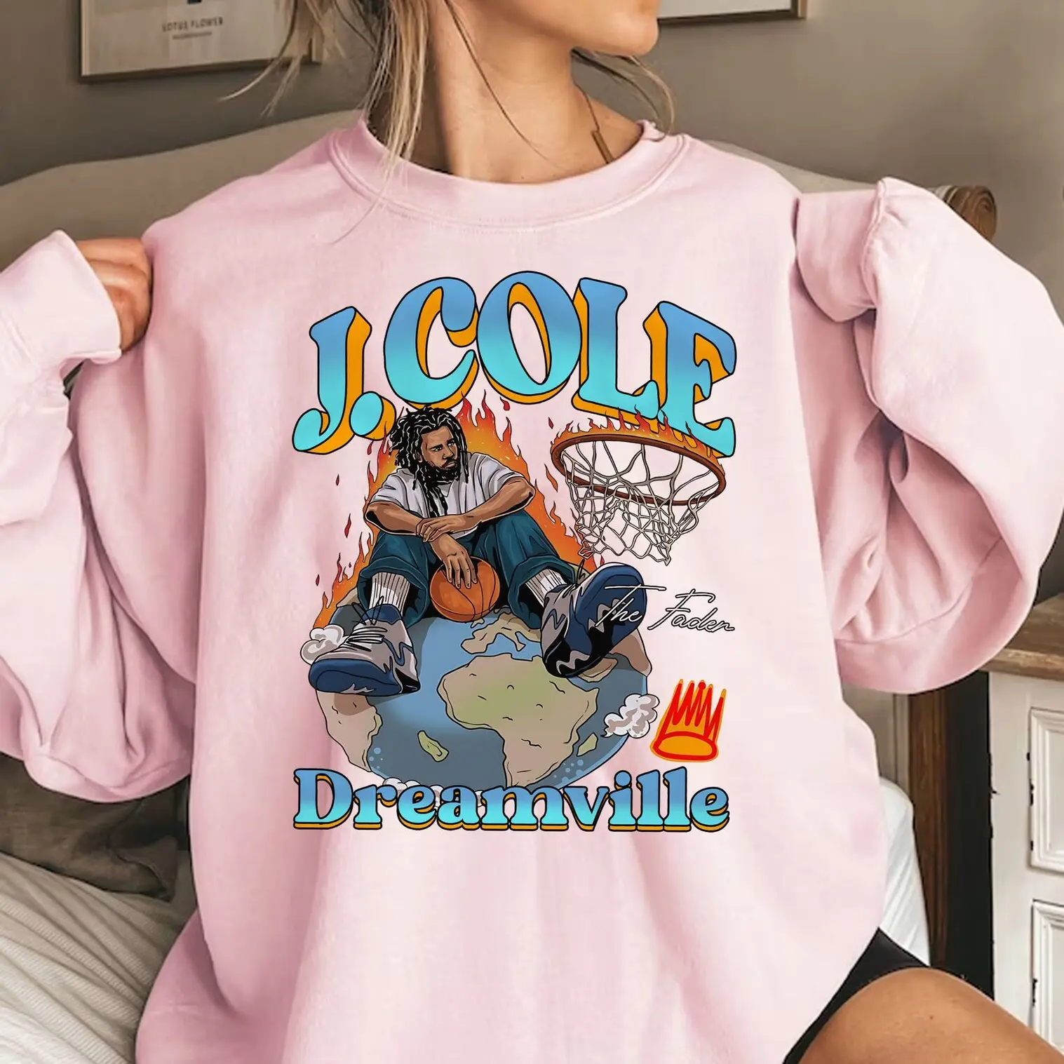 Vintage J Cole Dreamville  Unisex Sweatshirt all size Black