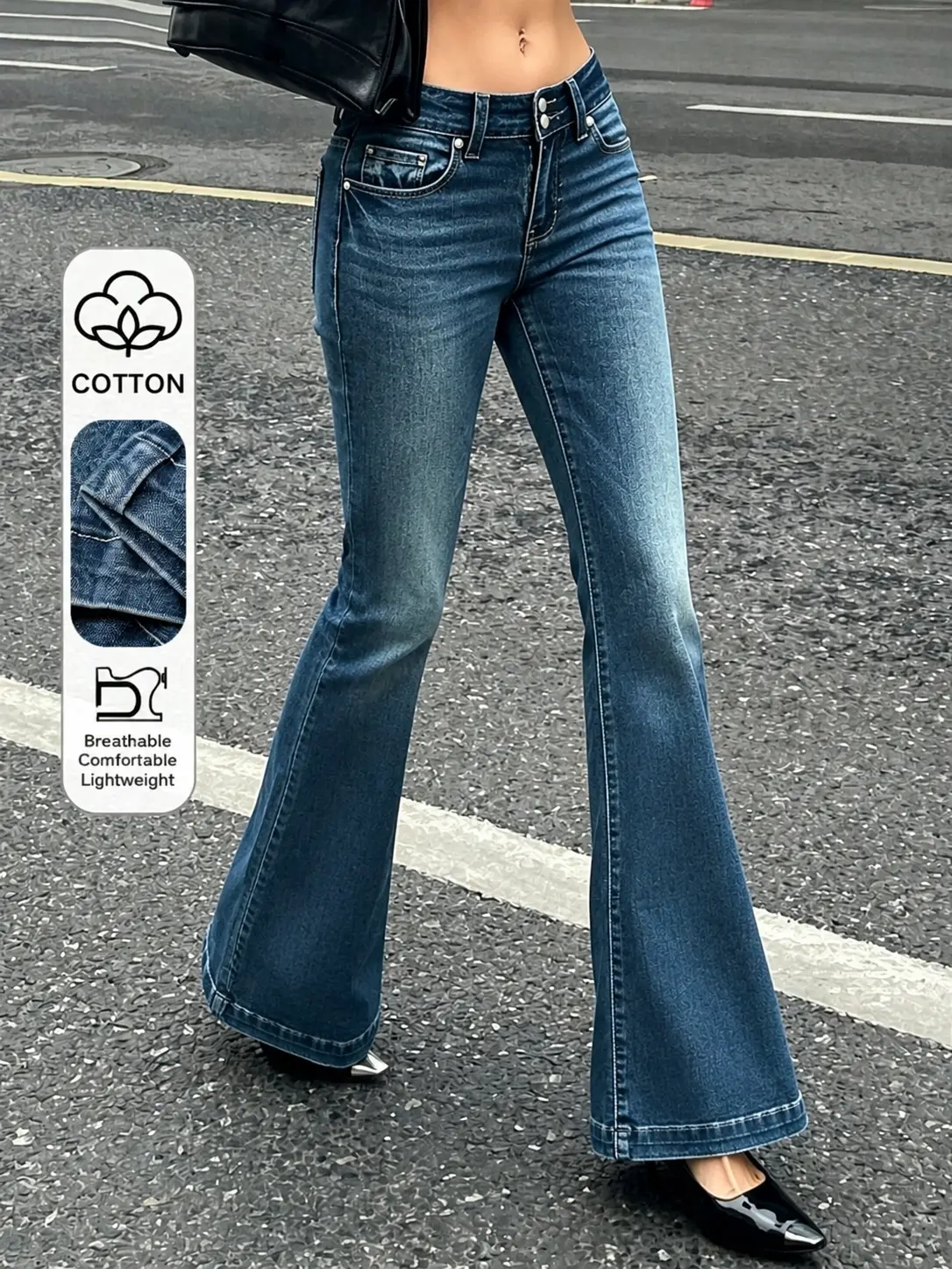 Women's High Waist Butt Lifting Bootcut Jeans Stretchy Casual Fall Winter Trendy Flare Leg Jeans