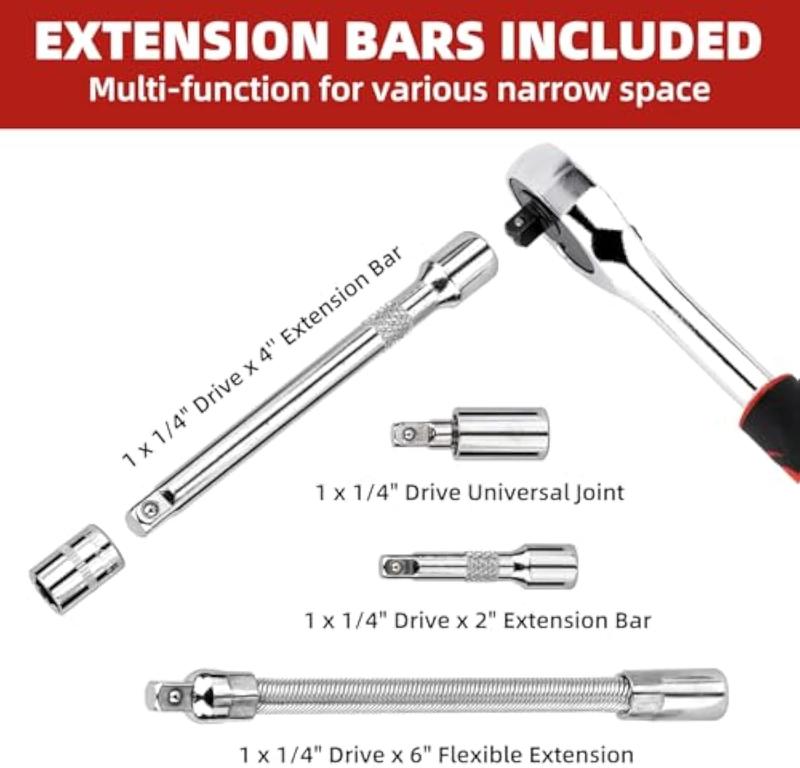 46pcs Car Repair Machinery Tools Set, Household Machinery Tools, Socket Wrench Diy Repair Tool Kit, Ratchet Screwdriver Compatible with Car Repair & Bicycle Repair, Hardware Toolbox Compatible with Auto Repairing, Valentine's Day Gifts for Husband and Man