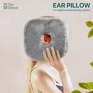 Ear Pillow for Side Sleeping, Ear Hole Piercing Pillow Memory Foam Fluffy Pillows for CNH and Ear Pain Ear Inflammation Pressure Sores, Travel Side Sleepers Soft Cooling Supportive