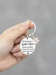 Fashion Letters Pattern Keychain for Women & Men, Stainless Steel Keychain for Daily Use, Personalized Heart Tag Trendy All-match & Exquisite Keychain for Birthday Gift