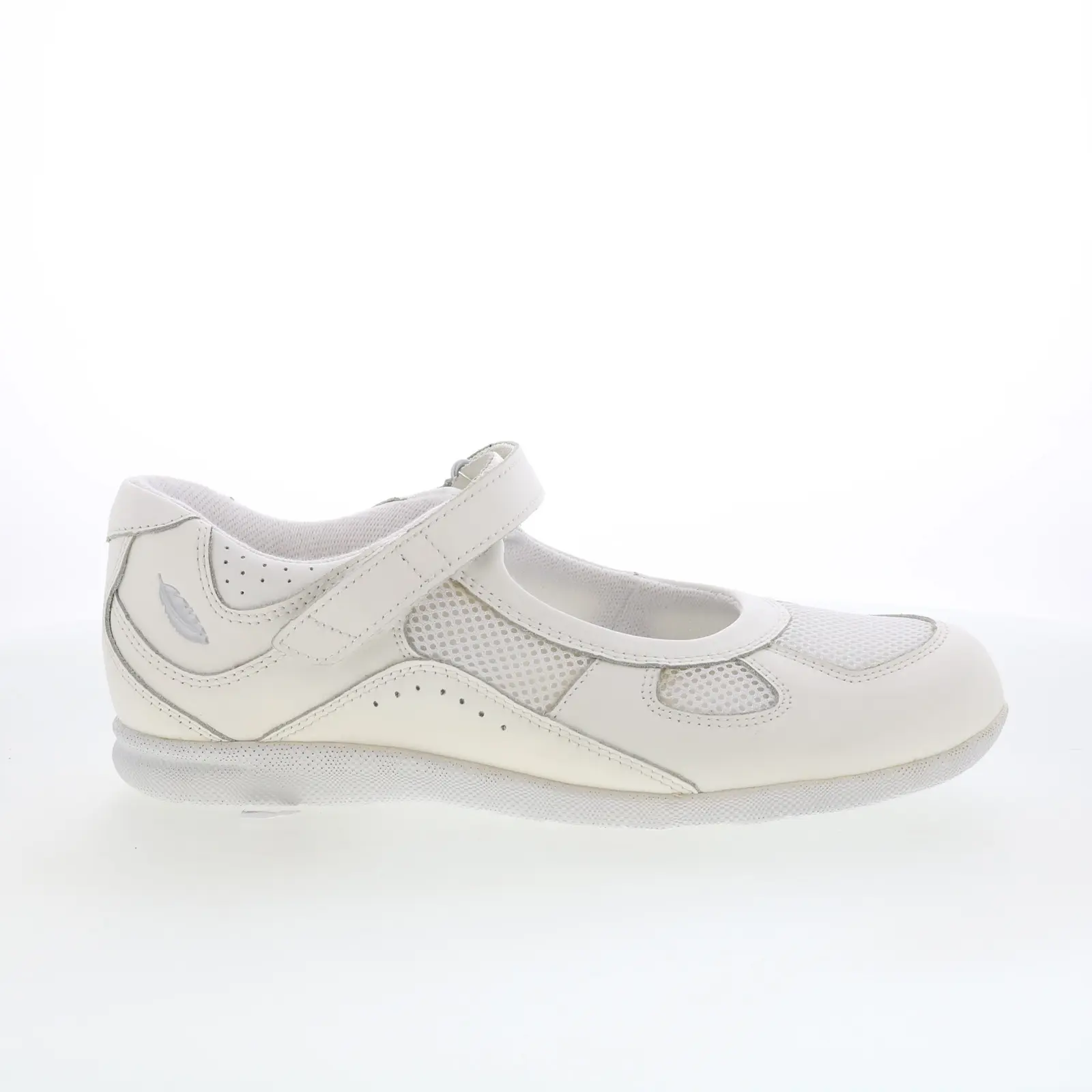 Drew Delite 14373-21 Womens White Extra Wide Mesh Mary Jane Flats Shoes